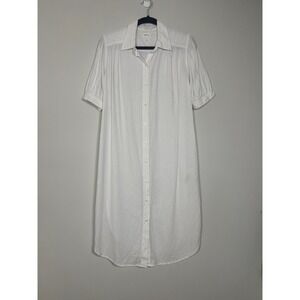 Wilfred Free Aritzia Sail Dress White Linen Viscose Midi Shirt Dress Womens XS